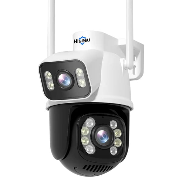 Utomhus WiFi-kamera, dubbellinsdesign, PTZ-rörelse,Hiseeu WS318B