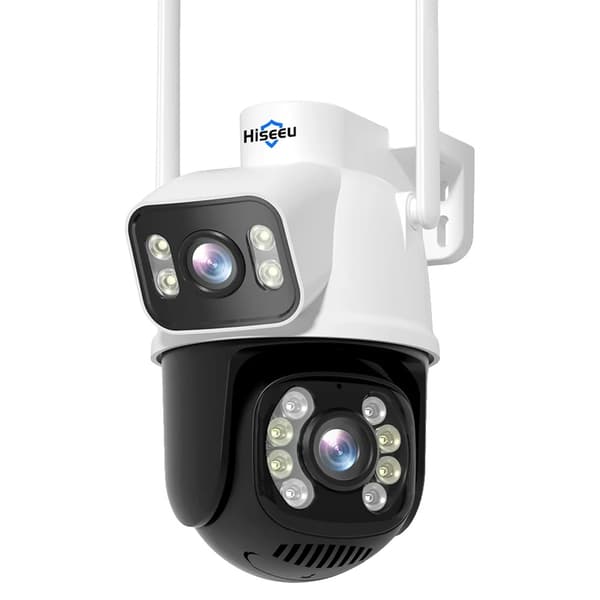 Utomhus WiFi-kamera, dubbellinsdesign, PTZ-rörelse,Hiseeu WS318B