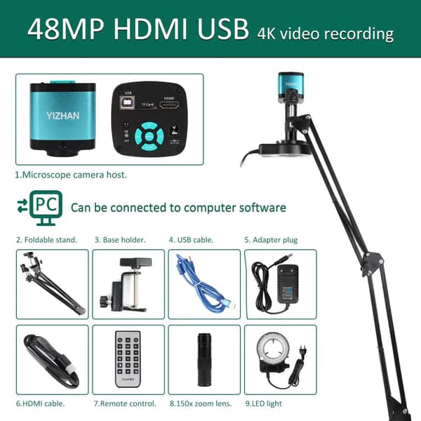 150x suurennos, 48MP kuvakenno, HDMI- ja USB-yhteydet,4K 48MP 150x Setti