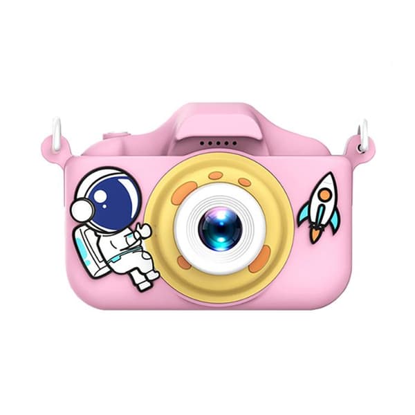 Digitalkamera för barn, dubbelobjektiv, astrofotografi, HD-kvalitet, rosa