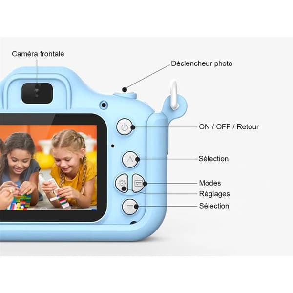 Digitalfotokamera för barn Dubbelobjektiv Astro HD-kvalitet Blå