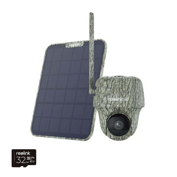 Reolink Go Series G450 med solpanel 2 - 4K 4G LTE PT vildtkamera, dyreregistrering og -genkendelse, 360° visning, 32 GB microSD-kort