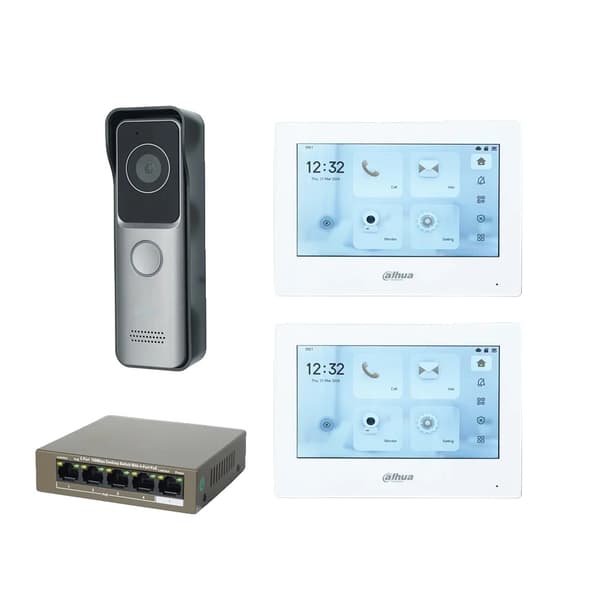 IP Video Intercom Kit, flerspråkigt stöd, RFID-kortlåsning, 1 Dörrklocka 2 Skärm