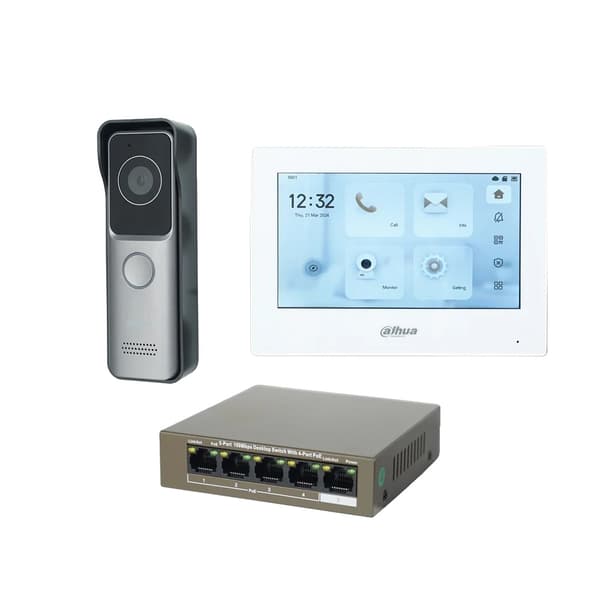 IP Video Intercom Kit, flerspråkigt stöd, RFID-kortlåsning, 1 dörrklocka 1 skärm