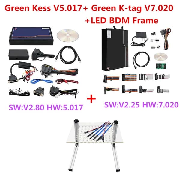 Kess Ksuite V25017, Grønt PCB Board, Ubegrænset Online Programmering, kess kT-LED BDM