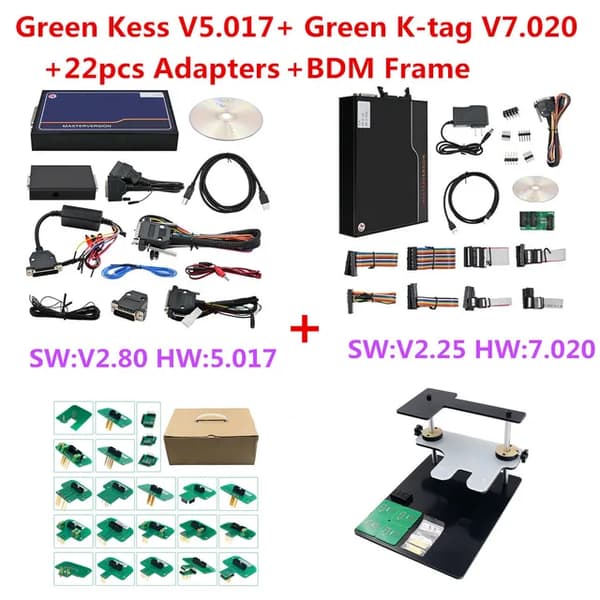 Kess Ksuite V25017, Grønt PCB Board, Ubegrænset Online Programmering, kess kT-22PCS BDM