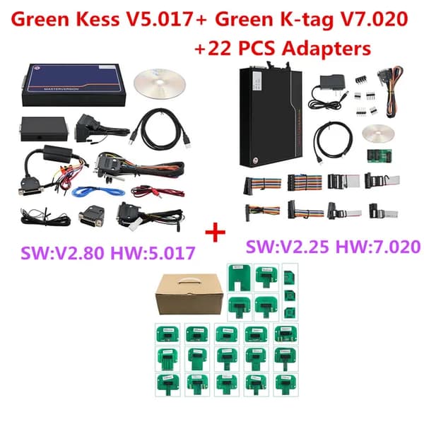 Kess Ksuite V25017, Grønt PCB Board, Ubegrænset Online Programmering, KESS Ktag-22stk