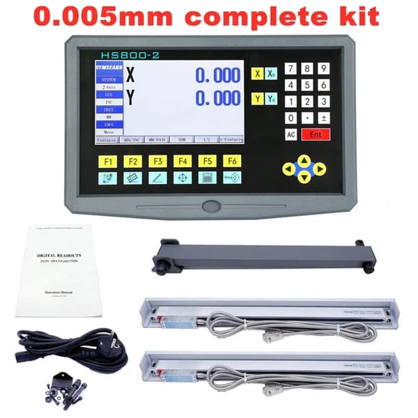 LCD DRO-sæt, flersproget, 2 akser, 0,005mm komplet sæt