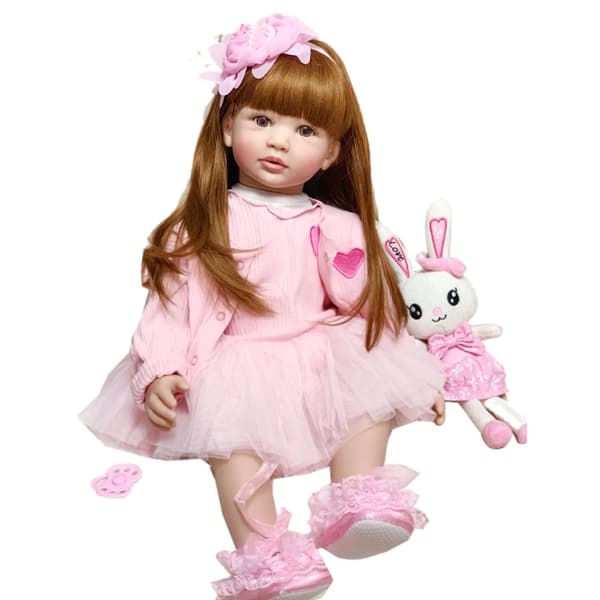 Återfödd Toddler Docka, Mjuk Silikon, Verklighetstrogen, JHFFX