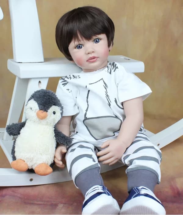 Återfödd Toddler Docka, Mjuk Silikon, Verklighetstrogen, DFNHQE