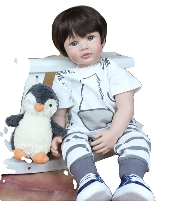 Återfödd Toddler Docka, Mjuk Silikon, Verklighetstrogen, DFNHQE