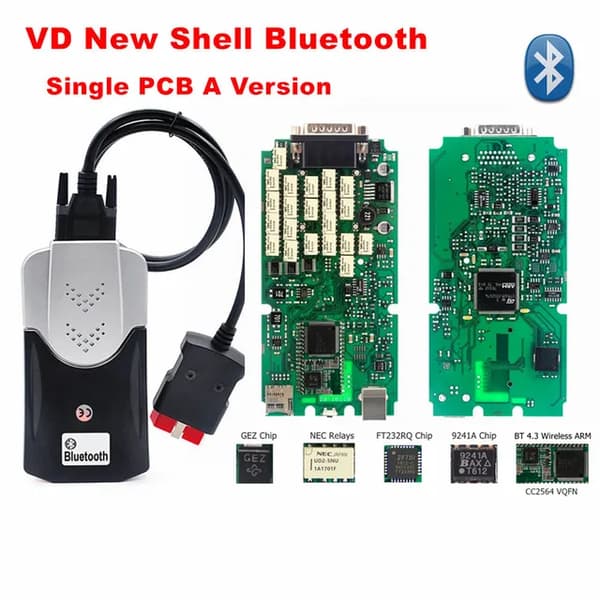 OBD2 Diagnostisk Værktøj, Bluetooth Forbindelse, NEC Relæ Teknologi, BT43 VD Shell