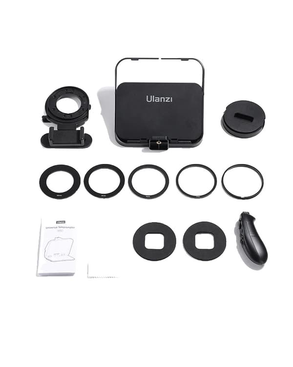 Portabel Mini Teleprompter, Universal Adapter Rings, Perfekt för Smartphones & DSLR-kameror,RT02