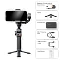Miniatyrbillede 1 af 2: 3-akset Smartphone Gimbal Stabilizer, 360° uendelig rotation, op til 400g belastningsevne.,med lys