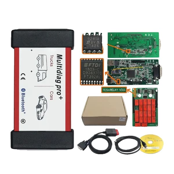 OBD2 Scanner, Nyeste 2021 Version, Understøtter Flere Bil- og Lastbilmodeller, Multidiag Pro BT
