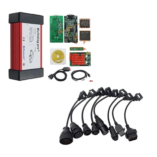 OBD2 Scanner, Nyeste 2021 Version, Understøtter Flere Bil- og Lastbilmodeller, BT Truck Kabler