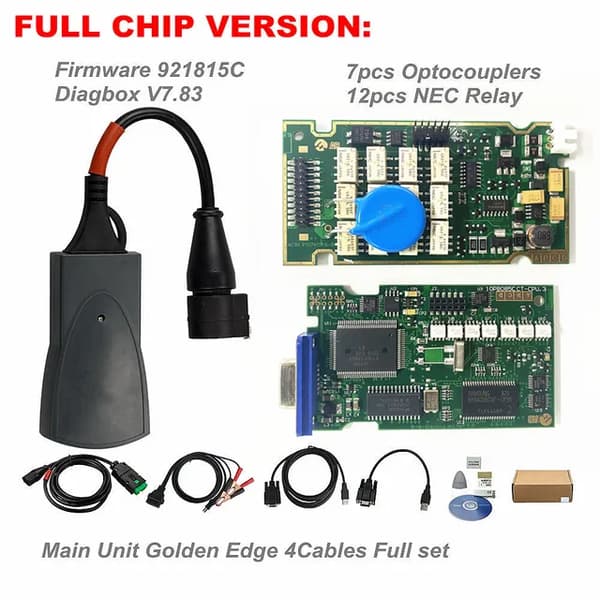 Lexia 3 Fuldt Chip Diagbox V855, OBDII Diagnostisk værktøj, Firmware 921815C, LEIXIA FULL CHIP