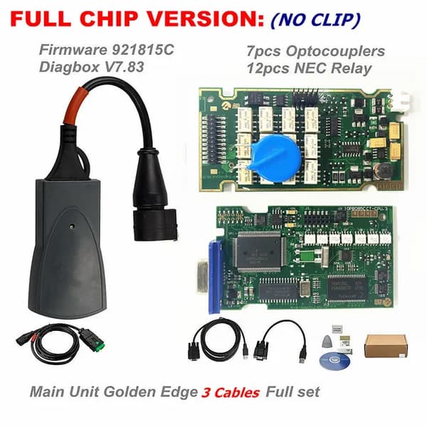 Lexia 3 Fuldt Chip Diagbox V855, OBDII Diagnostisk værktøj, Firmware 921815C, Fuld Chip Ingen Klips
