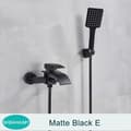 Miniatyrbillede 2 af 2: Vandfald Badeværelse Badekar Armatur, Vægmonteret, Varmt og Koldt Blandingsbatteri, Mat Sort E