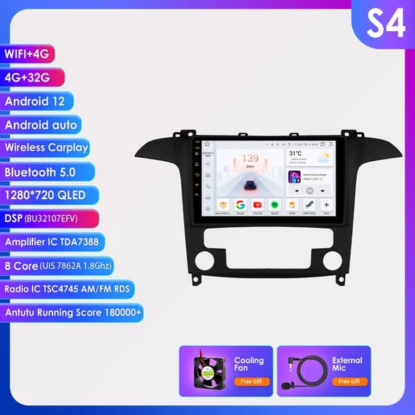 Bil Stereo Android Radio, Multimedie Videoafspiller, GPS Auto Android, S4-8CORE