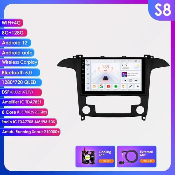 Bil Stereo Android Radio, Multimedie Videoafspiller, GPS Auto Android, S8-8CORE