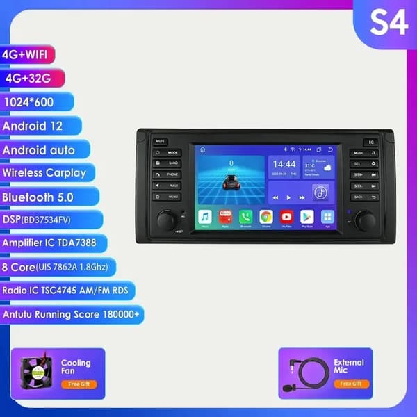 Auton GPS-radio, monimedia-soitin, Android-käyttöjärjestelmä, Polonia, S4 (8-ydinprosessori, 4G RAM-muisti, 32G tallennustila)