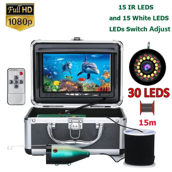 Undervandsfiskeri kamera, 1080P opløsning, hvide LED-lys og IR-lampe, G7A-2L-15M NO DVR