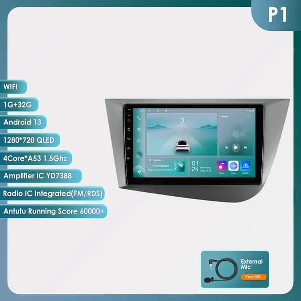 Bil Multimedia Afspiller, Pro AI Stemme, Navigation GPS, P1 (9 tommer 1G 32G)