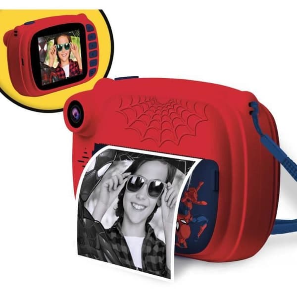 Sofotografisk Kamera - HI TECH - PRINT CAM - SPIDERMAN - Dubbelkamera, Roliga effekter, Sofotografi Röd