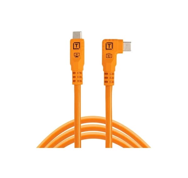 Tether Tools-kabel USB-C - USB-C TetherPro Optima 10G rät vinkel 1,8m, orange