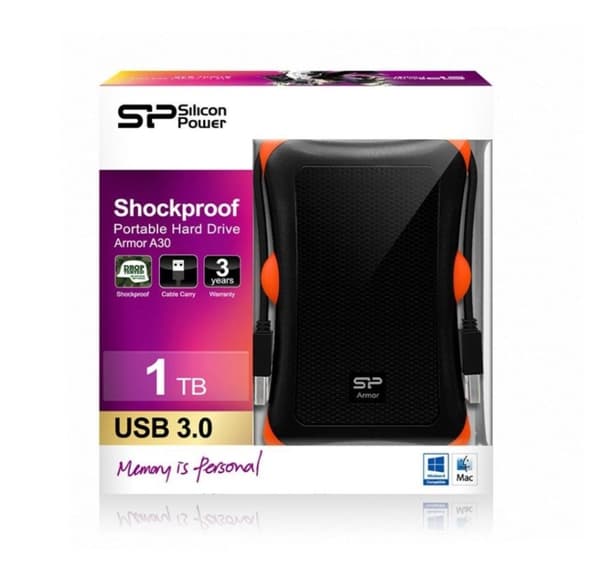 Silicon Power extern hårddisk 1TB Armor A30, svart