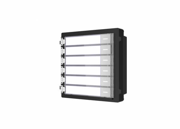 MODUL extensie HIKVISION, pt videinterfon, 6 butoane apelar, montaj aplicat sau ingropat (acc. neincluse), customizare afisare nume, iluminare pe timp