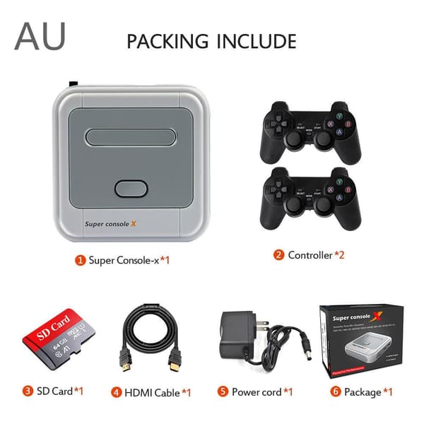 Super Console X Retro Game Console PRO Upgrade Version TV Set-Top Box R8 Game Console PSP Arcade AU