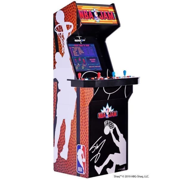Arcade1Up NBA Jam SHAQ XL arkadmaskin - 3 spel ingår - WiFi Live och cross-play - 19 tum