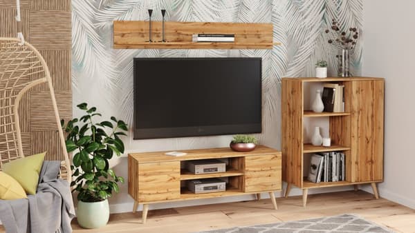 Focus RTV skåp 135 cm ek guld hantverk