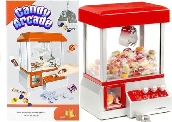 Borne arcade Lean sport Godisautomat för att fånga glada luftballonger