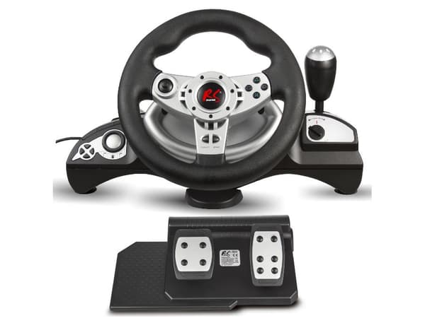 NanoRS RS700 peliohjain musta, hopea USB Ohjauspyörä Analoginen / Digitaalinen Android, PC, Pla