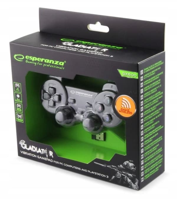 Esperanza EGG108K Gaming Controller Gamepad PC, Playstation 3 Analog / Digital USB 2.0 Sort