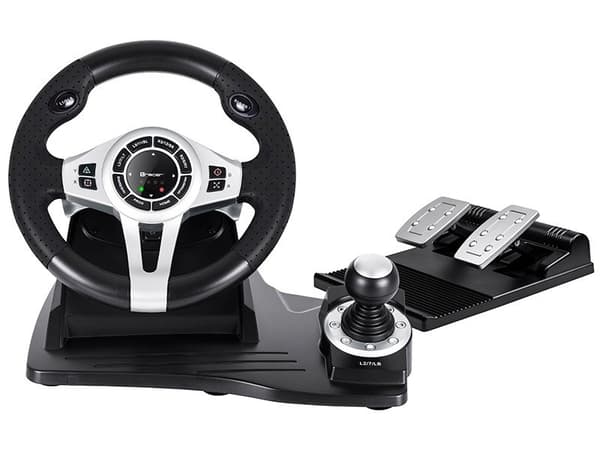 Tracer TRAJOY46524 spelkontroll svart ratt + pedaler PlayStation 4, Playstation 3