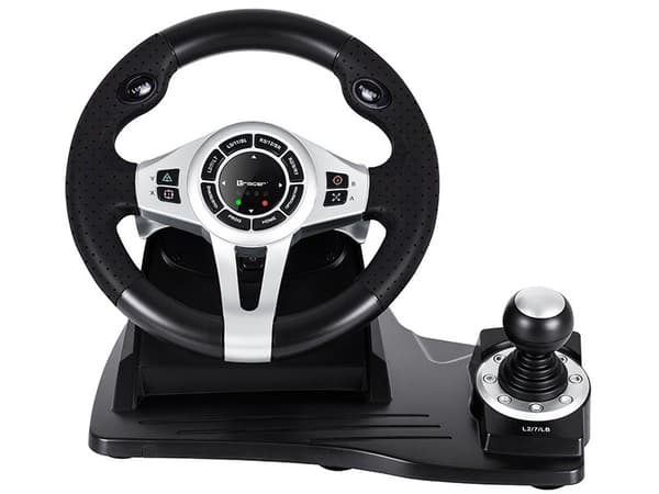 Tracer TRAJOY46524 spelkontroll svart ratt + pedaler PlayStation 4, Playstation 3