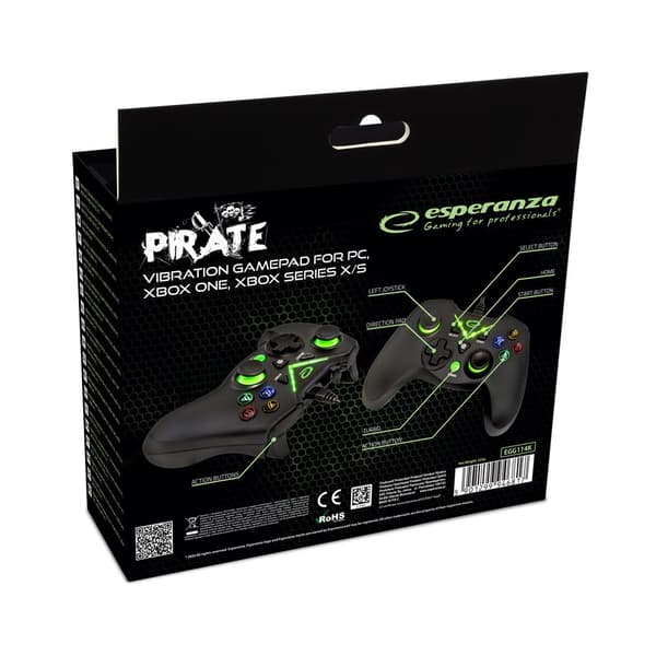 Esperanza EGG114K Game Controller Gamepad PC/XBOX ONE/XBOX SERIES X/S USB 2.0 Sort