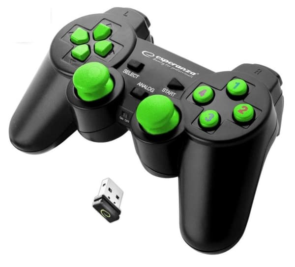 Esperanza EGG108G Gaming Controller Gamepad PC, Playstation 3 Analog / Digital USB 2.0 Sort, Grøn
