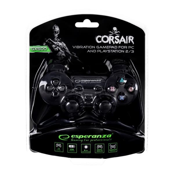 Esperanza EG106 Gaming Controller Joystick PC, Playstation 2, Playstation 3 Analog / Digital USB 2.