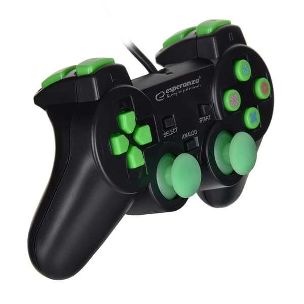 Esperanza EGG107G Gaming Controller Gamepad PC, Playstation 3 Analog / Digital USB 2.0 Sort/Grøn