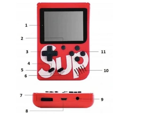Retro Mini 400 -pelikonsoli, kannettava + PAD kahdelle pelaajalle
