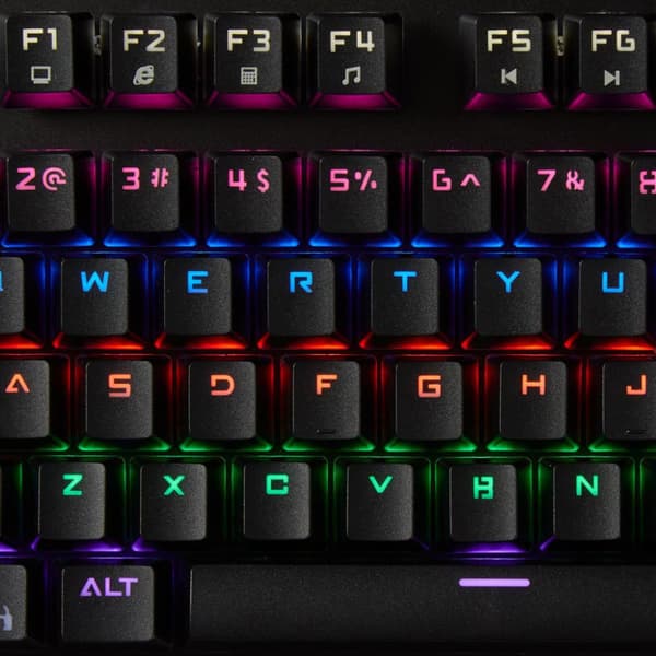 Nedis GKBD400BKUS Mekaniskt speltangentbord RGB Lighting US International Metal Design