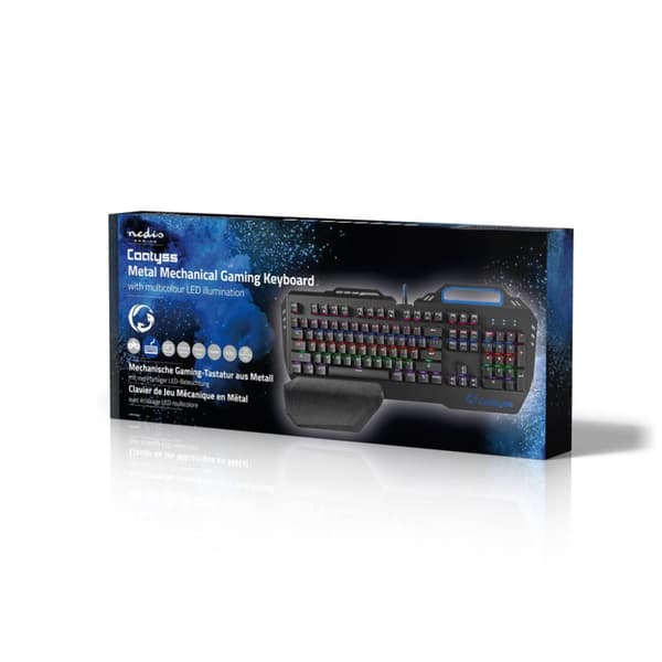 Nedis GKBD400BKUS Mekaniskt speltangentbord RGB Lighting US International Metal Design