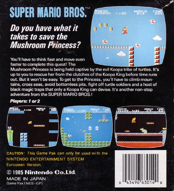 Super Mario Bros. - NES/Nintendo 8-bit - PAL-B/SCN (BRUKT VARE)