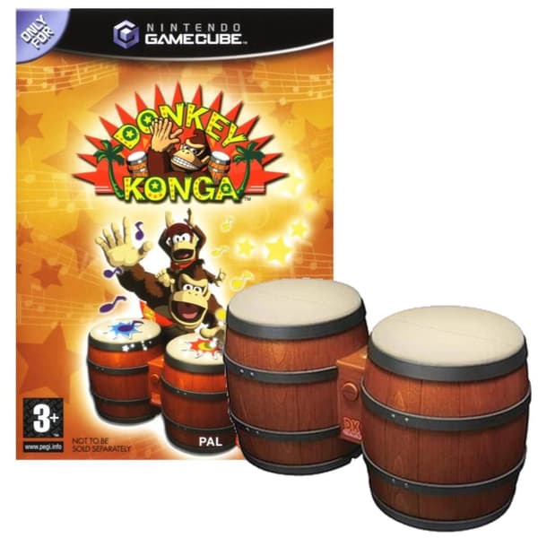 Donkey Konga + DK Bongos - Gamecube (brukt)