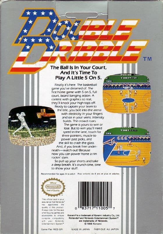 Double Dribble - Nintendo 8-bit/NES - PAL B/SCN (BRUKT VARE)